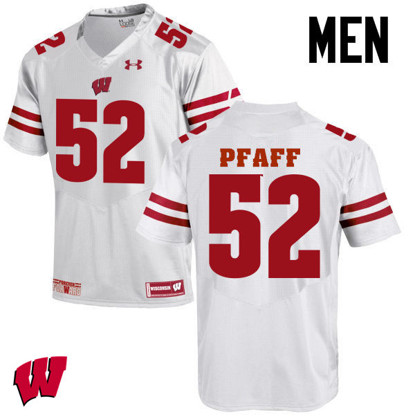 Wisconsin Badgers Men's #52 David Pfaff NCAA Under Armour Authentic White College Stitched Football Jersey GY40H26DO